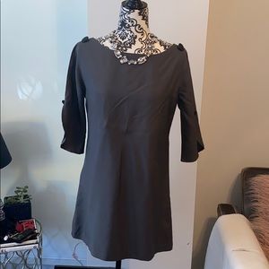 Miss Davenport- gray sheath with slit sleeve